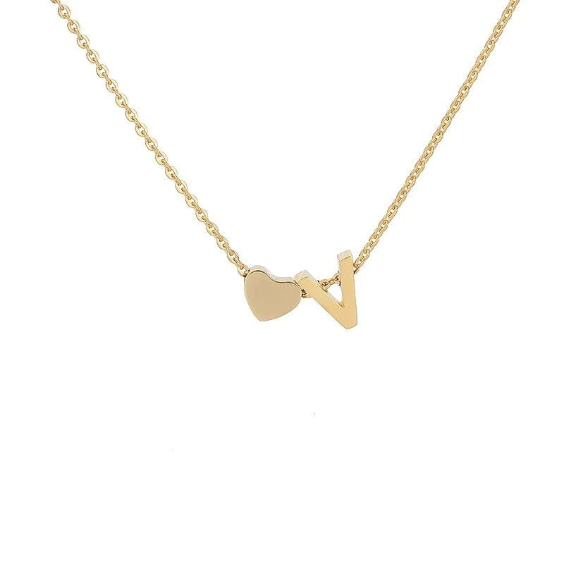 Heart Initial Necklace