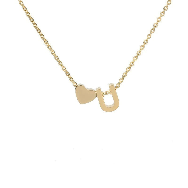 Heart Initial Necklace