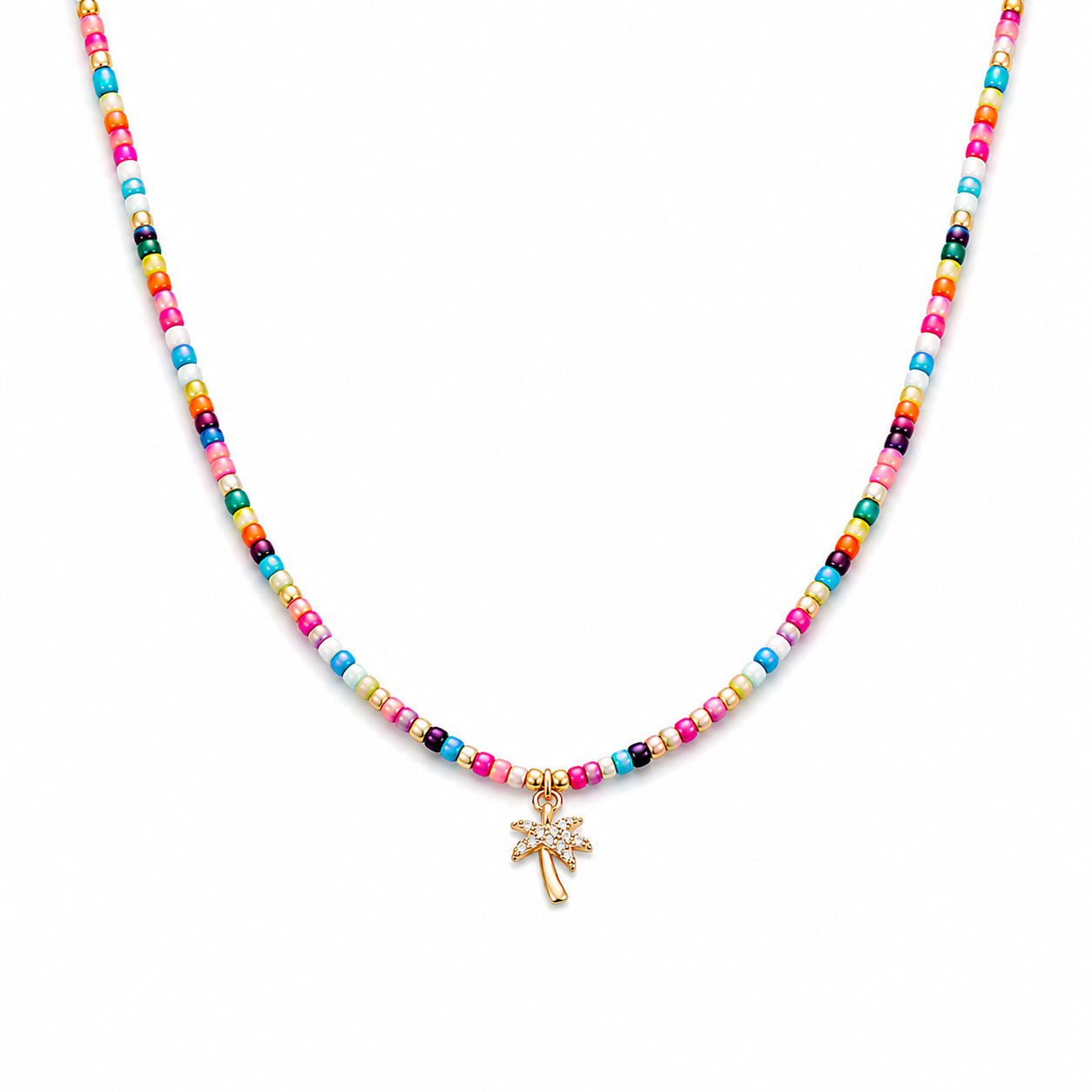Palm Tree Beaded Necklace