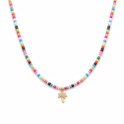 Palm Tree Beaded Necklace