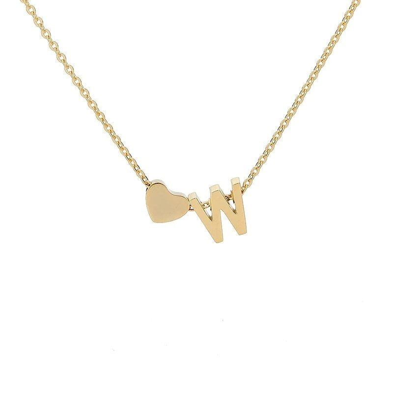 Heart Initial Necklace